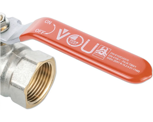 Vanne à boisseau sphérique en laiton avec poignée rouge