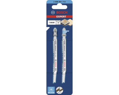 Lames de scie sauteuse Bosch Expert pour bois dur, lot de deux