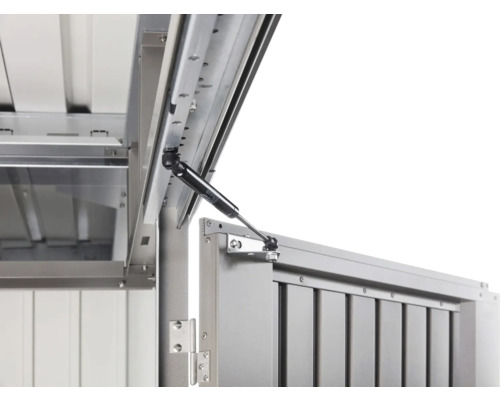 Vue détaillée d''un coffre de rangement avec ressort à gaz