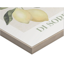 Detailansicht eines gerahmten Kunstdrucks mit Zitronenmotiv