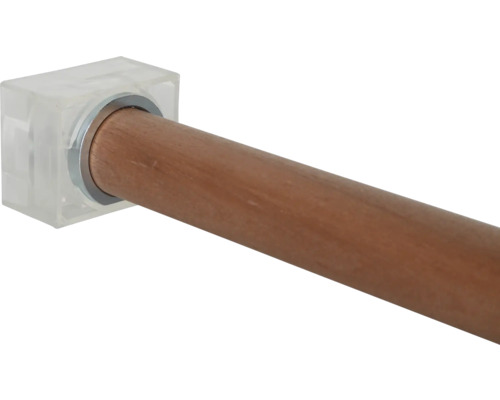 Holzgardinenstange mit transparenter Halterung