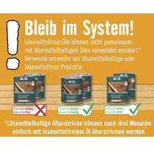 Informationen zur Verwendung von lösemittelhaltigen und lösemittelfreien Holzölen.
