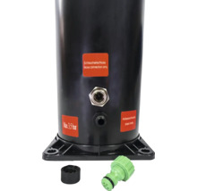 Réservoir sous pression avec raccord de tuyau, bouchon de vidange et pression maximale de 3,5 bars