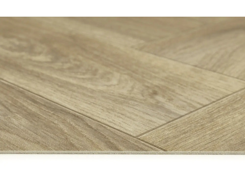 Nahaufnahme von Vinylboden in Fischgrätmuster