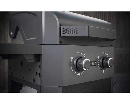 Grill à gaz avec deux régulateurs pour le contrôle de la température