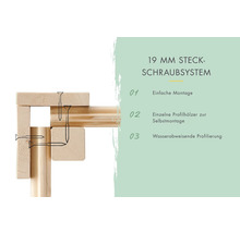 Gartenhaus Karibu Carlson 2 mit Schleppdach und selbstklebender Dachfolie 542,5 x 276 cm natur