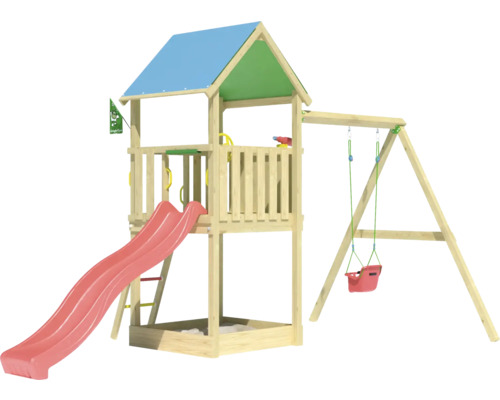 Aire de jeux avec toboggan et balançoire pour l''extérieur