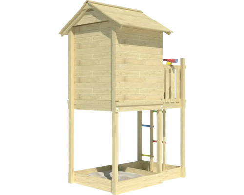 Maisonnette avec bac à sable en bois