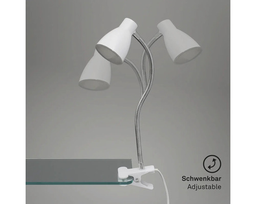 Lampe à pince blanche avec bras flexible pour un alignement flexible