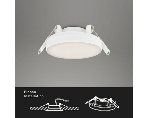 Spot encastrable blanc avec schéma d''installation