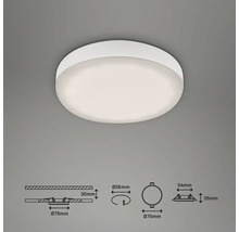 LED Einbauleuchte Plat Kunststoff 1 x 3 W 350 lm weiss Ø 68 mm