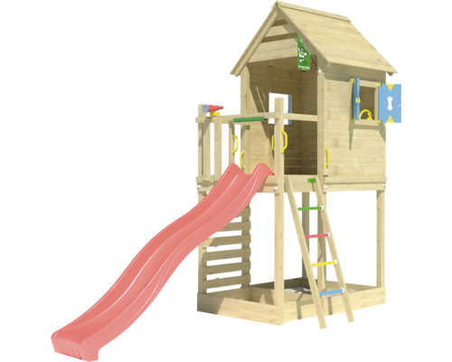 Tour de jeu en bois avec toboggan et échelle pour l''extérieur