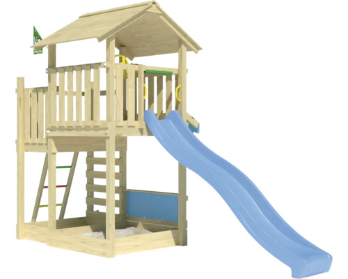 Tour de jeux en bois avec toboggan pour l''extérieur