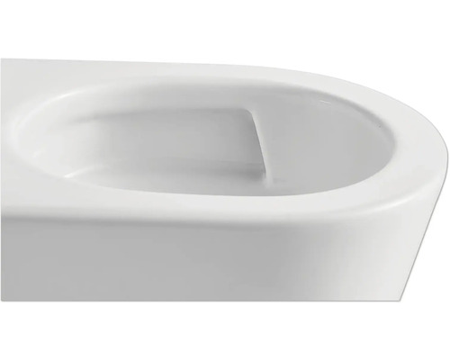 Gros plan d''une cuvette de toilette sans bride.