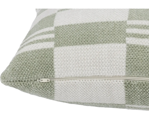 Coussin avec fermeture éclair et motif à carreaux