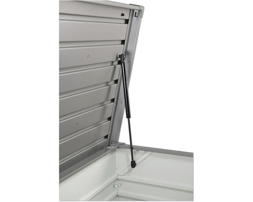 Detailansicht einer geöffneten Gerätebox mit Gasdruckfeder