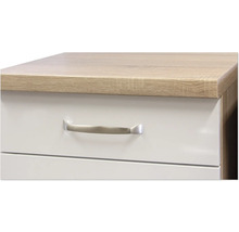 Cuisine complète sans appareils Flex Well Valero 270 cm couleur de façade blanc haute brillance - couleur du corps chêne Sonoma 00009158
