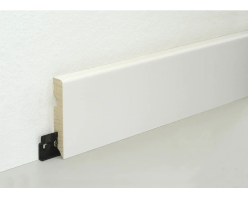 Plinthe en bois avec clip de fixation