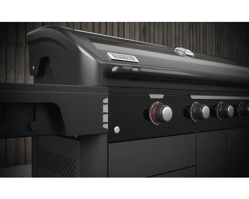 Barbecue à gaz Tenneker avec plusieurs commandes.