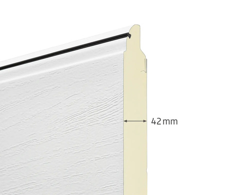 Detailansicht einer 42 mm starken Garagentor Sektion