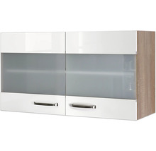 Armoire suspendue avec quatre portes, tiroirs et cadre en bois
