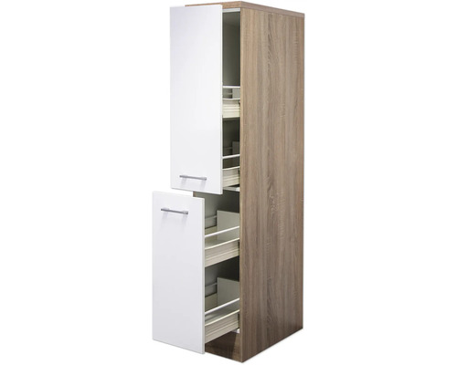 Meuble de cuisine avec éléments coulissants et deux portes