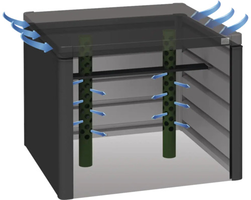 Illustration d''un abri de jardin avec système de ventilation