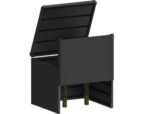 Boîte de rangement extérieure ouverte