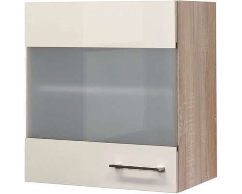 Wandschrank mit einer Tür, einer Schublade und einer Milchglasscheibe