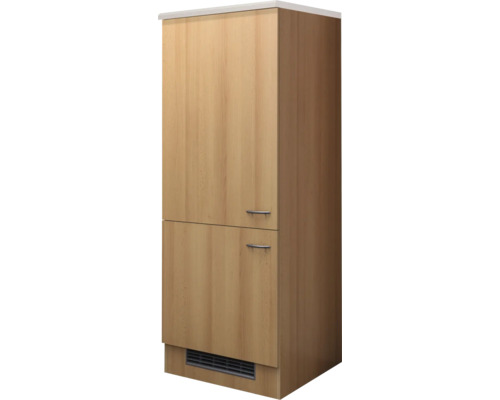 Hochschrank mit zwei Türen und einem Lüftungsgitter im unteren Bereich