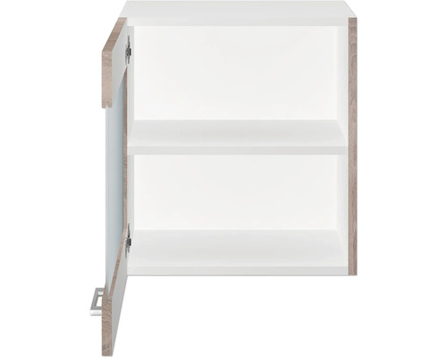 Offener weisser Wandschrank mit zwei Einlegeböden für Badezimmer