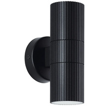 Applique murale noire en métal avec surface nervurée