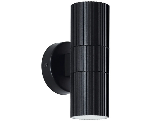 Applique murale noire en métal avec surface nervurée