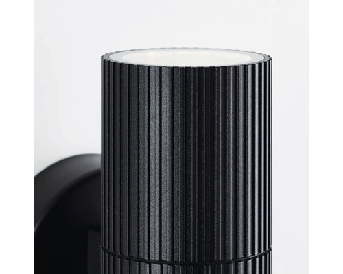 Applique murale noire avec structure rainurée