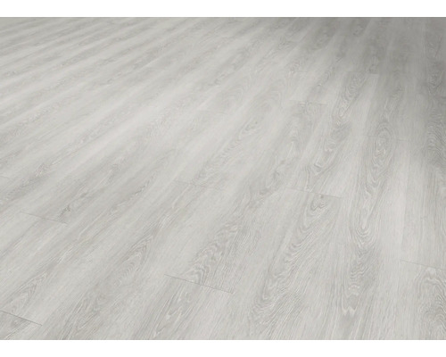 Revêtement de sol en bois clair imitant un motif de planches.