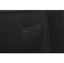 Gros plan d''un matériau en maille noire avec le logo Siena Garden.
