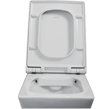 Wand-WC mit offenem Spülrand und Toilettensitz