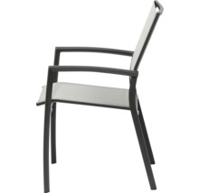 Fauteuil de jardin avec accoudoirs en aluminium et revêtement textile