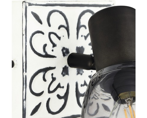 Applique murale avec motif et abat-jour en verre