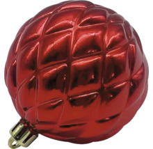 Boule de Noël rouge avec motif en losanges