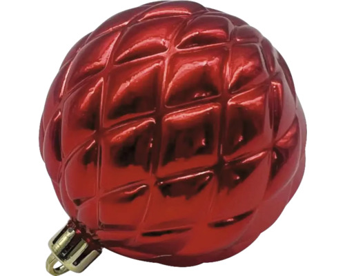 Boule de Noël rouge avec motif en losanges