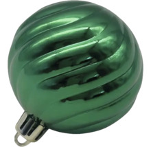 Boule de Noël verte avec motif rainuré