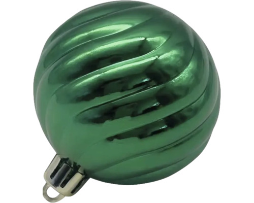 Boule de Noël verte avec motif rainuré