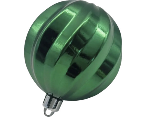 Boule de Noël verte avec motif en spirale