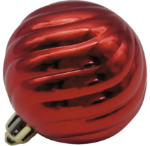Boule de Noël rouge avec rainures