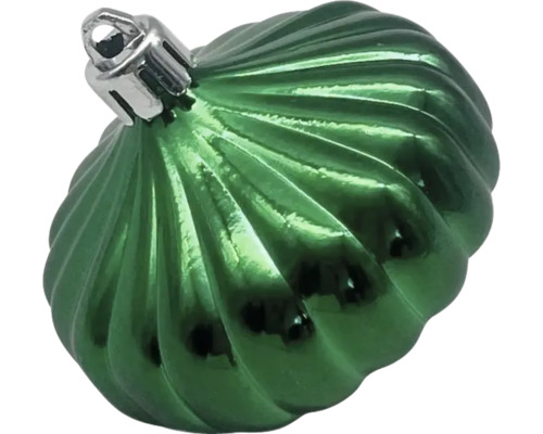 Boule de Noël verte avec motif en spirale