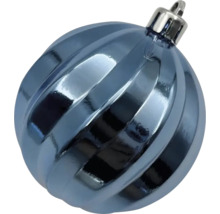 Blaue Christbaumkugel mit spiralförmigem Design