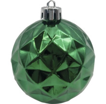 Grüne Weihnachtskugel mit geometrischem Muster