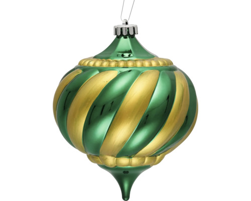 Christbaumkugel in Grün und Gold