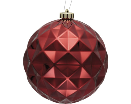 Décoration rouge de sapin de Noël avec motif géométrique